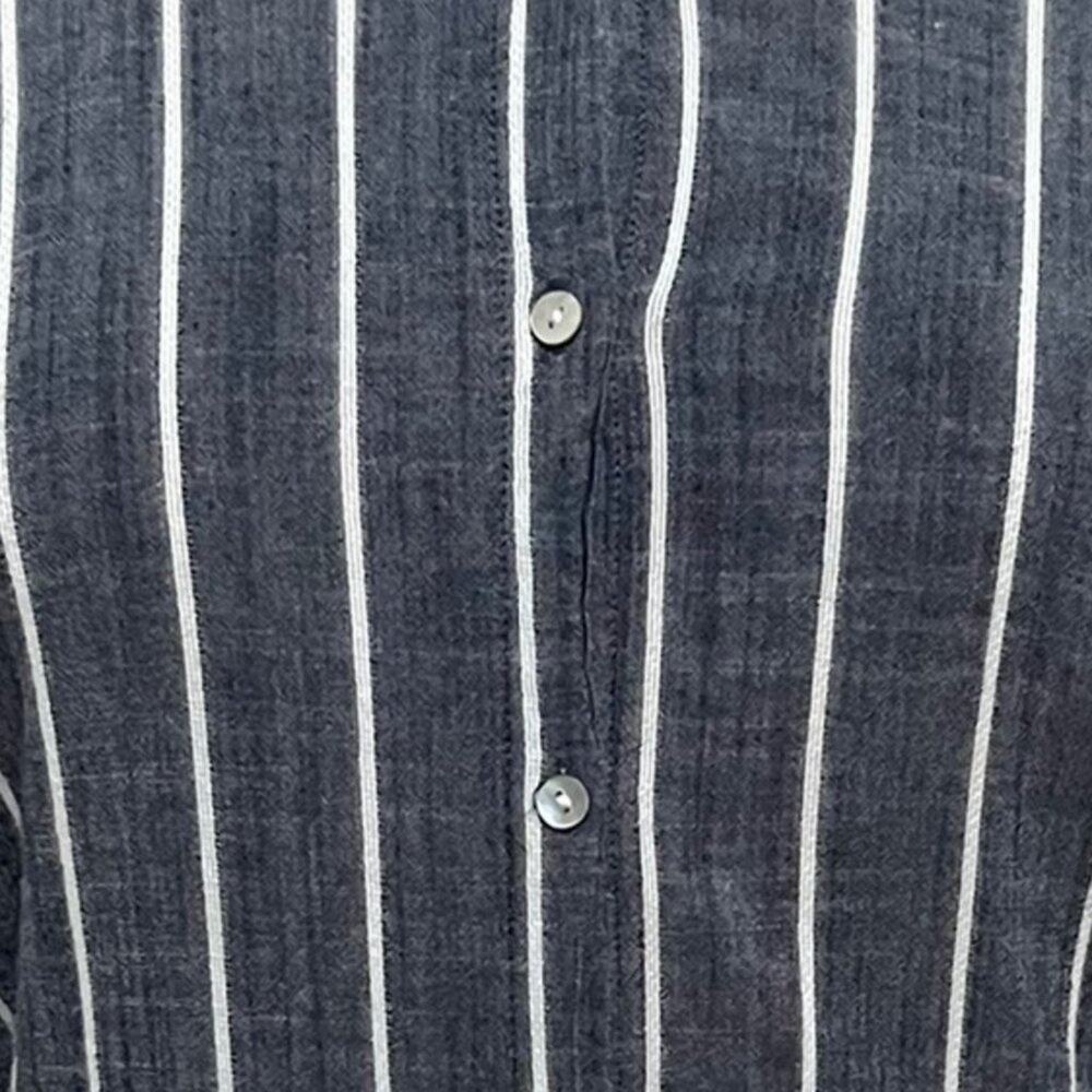 KIM ROGERS Striped Button Up Top - Picture 6 of 8